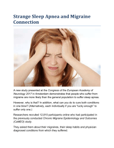 Strange Sleep Apnea And Migraine Connection