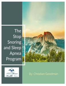 The Stop Snoring and Sleep Apnea Program eBook PDF Download Free