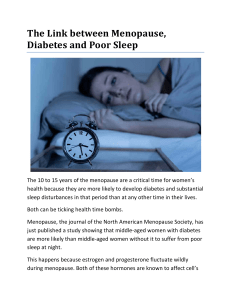 The Link Between Menopause, Diabetes and Poor Sleep