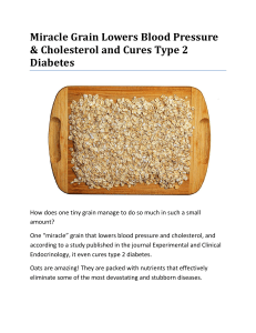 Miracle Grain Lowers Blood Pressure & Cholesterol and Cures Type 2 Diabetes