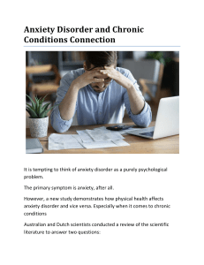 Anxiety Disorder and Chronic Conditions Connection