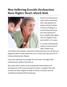 Men Suffering Erectile Dysfunction Have Higher Heart Attack Risk