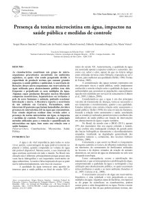 Presença da toxina microcistina em água, impactos na saúde pública e medidas de controle