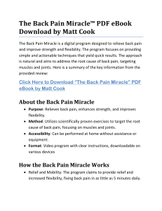 The Back Pain Miracle™ PDF eBook Download by Matt Cook