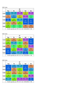 Horário Tarde das Turmas
