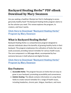 Backyard Healing Herbs™ PDF eBook Download by Mary Swanson