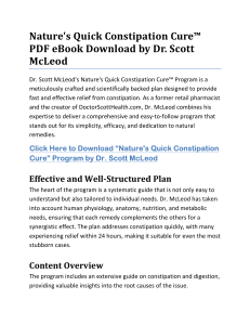 Nature's Quick Constipation Cure™ PDF eBook Download by Dr Scott McLeod