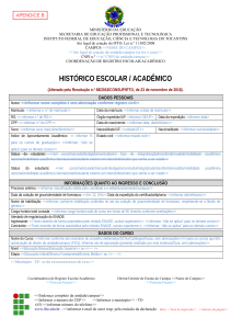 Histórico Escolar IFTO: Dados Acadêmicos e Desempenho