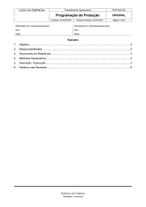 POP Programa&ccedil;&atilde;o de Produ&ccedil;&atilde;o: Guia Operacional