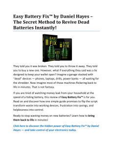 Easy Battery Fix™ PDF eBook by Daniel Hayes