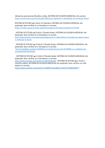 Hist&oacute;ria da Filosofia Medieval: Roteiro de Estudo e Links