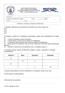 Folha de Exerc&iacute;cios de Potencia&ccedil;&atilde;o