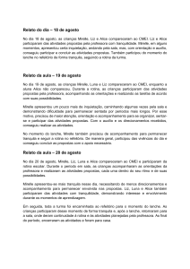 Relatos Di&aacute;rios de Aula no CMEI: Comportamento e Atividades